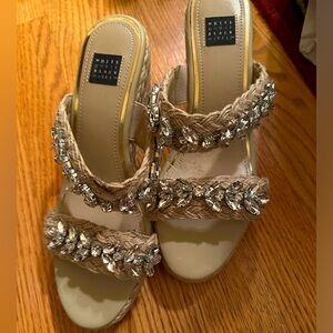 White House Black Market Jeweled Espadrille Sandals Size 8
